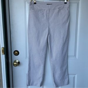 •Hilary Radley• Pull-On Slim Leg Striped Cropped Pants - Size Medium